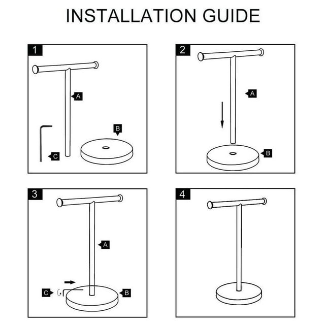 tredstone Porte-Serviettes en Acier Inoxydable en Forme de T pour Maison Salle de Bain
