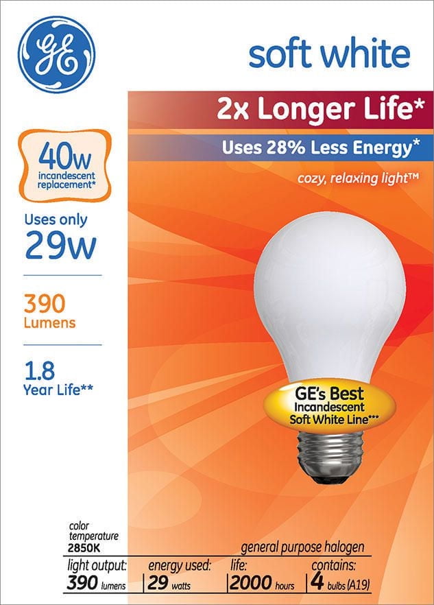 General Electric Ge Energy-Efficient Soft White 29W A19 4 Pk