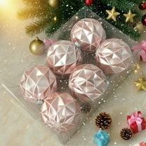 Kbndieu Pink Christmas Balls Ornaments for Xmas Tree, 6Pcs 3.15" Shatterproof Christmas Tree Decorations Plastic Xmas Hanging Balls for Wreath Garland Holiday Indoor Party