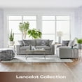 thumbnail image 5 of Roundhill Furniture Lancelot Striped Cocktail Ottoman, Gray and Navy, 5 of 7
