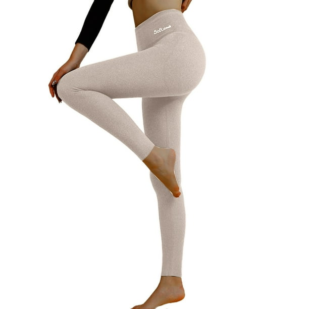 Gibobby pantalones de vestir mujer Pantalones de aislamiento termico de talle para mujer Pantalones de otono de seda para mujer Leggings sin de tamano con pantalones de de algodon de felpa Caqui L