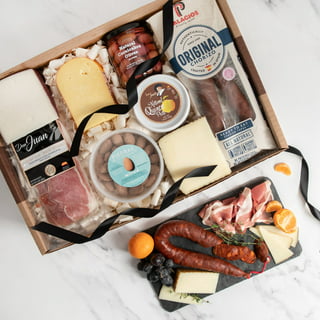  Deluxe Meat & Cheese Lovers Sampler Tray - Meat & Cheese Gift  - Meat & Cheese Charcuterie : Grocery & Gourmet Food