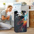 thumbnail image 5 of Yayeee Freestanding Laundry Hamper with Handle Collapsible Large Storage Basket for Clothes, Black Astronaut, 5 of 7