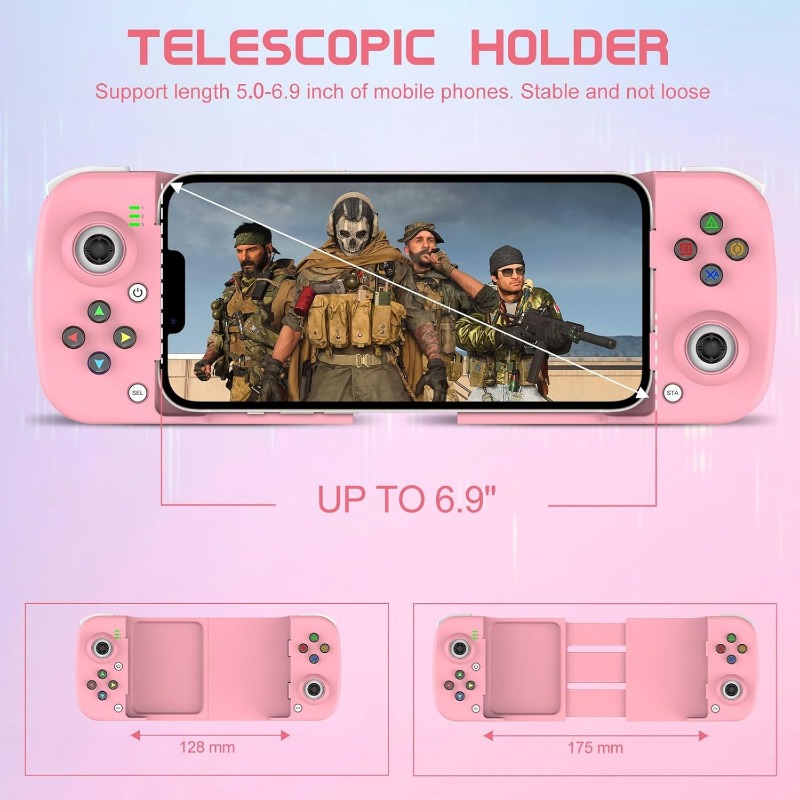 Phone Controller for Android Support Phone Case, Mobile Gaming Controller with Ergonomic Design - Wireless Gamepad for Cloud Gaming & PS Remote Play