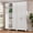 White-90''H-Ri, variant on SteeLoong 90''H Metal Storage Cabinet and Wall Upper Storage Cabinet,White Food Cupboards with 4 Adjustable Shelves