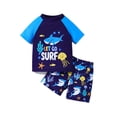 thumbnail image 3 of Boys Swimsuits Size 4-5Y Short Sleeve Swim Tees Trunks Shark Print Sun Swimwear Beach Pool Kids 2 Piece Swimsuit, 3 of 8