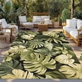 thumbnail image 2 of Summer Tropical Leaves Outdoor Rug 4x6 Ft - Reversible Patio Rug Outdoor Camping Rugs, Watercolor Botanical Plants Washable Indoor Outdoor Area Rugs, Non-Slip Outdoor Carpet Runner for Deck/Porch, 2 of 8