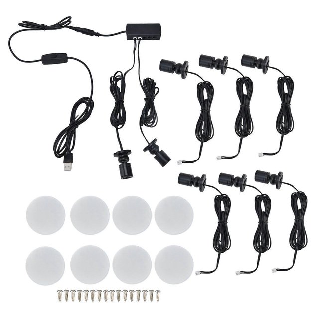 Display Cabinet Light USB Powered Dimmable Round Small LED Cabinet Lamp for Wardrobe Exhibition Hall1 for 8