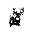 thumbnail image 1 of IH Casa Decor Metal Décor Mur Noir Double Cerf, 1 of 3