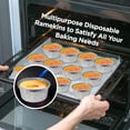thumbnail image 3 of Fit Meal Prep - Paquete de 50 ramekins desechables de 4 onzas con tapas, mini tazas para hornear de papel de aluminio, apto para congelador y horno, crema Brulee Ramekin desechable, revest Fit Meal Prep NA, 3 of 8