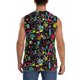 thumbnail image 4 of Fotbe Colorful Geometric Figures Men's Camiseta sin Mangas Estampada para Hombres, Playera Casual para Gimnasio, Entrenamiento, Playa-3X-Large, 4 of 7