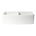 thumbnail image 4 of Pemberly Row White Curved Apron 33" x 20" Double Bowl Fireclay Farm Sink w/ Grid, 4 of 9