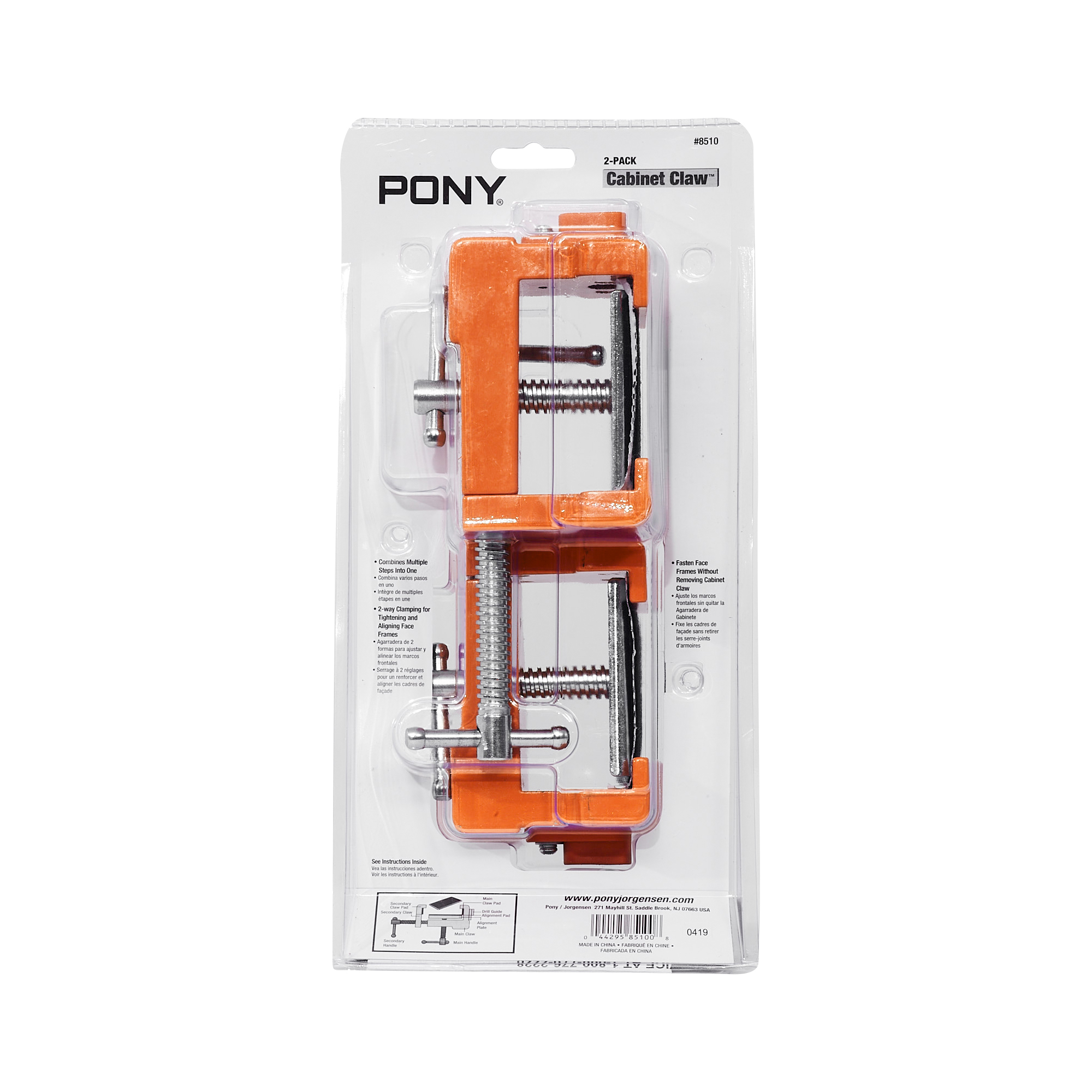 Pony Jorgensen 8510 2 -Pack 4-in Cabinet Fence Clamp for Woodworking, Cabinet Assembly