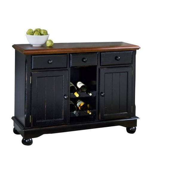 Bowery Hill Wine Rack Sideboard in Black