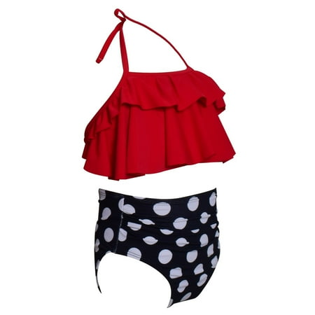 

Gubotare Set Bathing Wear Ruffles Baby Toddler 212Y Two Swimwear Kids Little Pieces Swimsuit Suit Bikini Girls Swimsuits Size 16 Red 2-3 Years