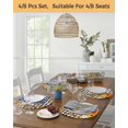 thumbnail image 5 of 15 Inch Round Placemats Set of 6, Thanksgiving Non Slip Heat Insulation PP Table Mats, Fall Turkey Pumpkin Maple Leaf Black Plaid Washable Place Mats for Kitchen Dining Party Table Decor, 5 of 7