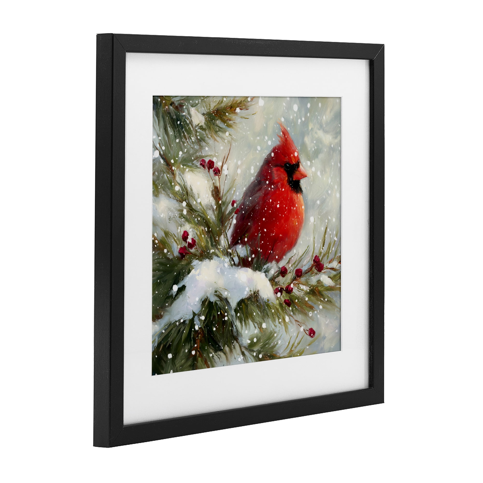Stupell Industries Winter's Red Jewel Black Framed Print Under Glass, design by Tina LeCour