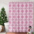 thumbnail image 4 of Shower Curtain 36"W x 78"L Winter Christmas Snowflakes Stars Pink Fabric Shower Curtains Set with Hooks Water Repellent Bathroom Curtains Machine Washable Bathroom Accessories, 4 of 9