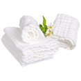 thumbnail image 2 of Toallas de baño de muselina para bebé, paquete de 10 unidades de algodón absorbente suave y reutilizable, 2 of 5