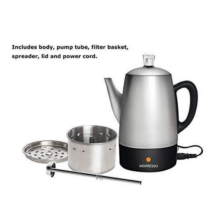 Mixpresso Electric Coffee Percolator Copper Body with Stainless Steel Lids  Coffee Maker, Percolator Electric Pot - 4 Cups, Copper Camping Coffee Pot -  Yahoo Shopping