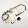 thumbnail image 4 of High Arc Spring Kitchen Sink Faucet with Pull Down Sprayer and Deck Plate Brushed Gold, 4 of 7