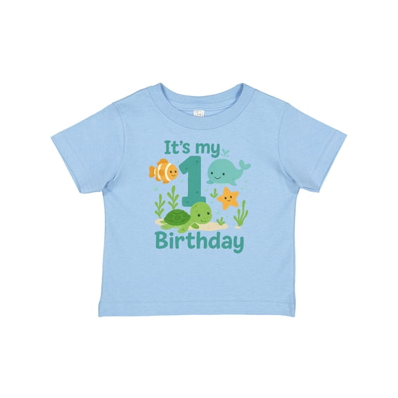 Inktastic First Birthday Sea Creatures Celebration Boys or Girls Baby T-Shirt