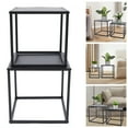 thumbnail image 3 of Loyalheartdy Set of 2 Square Tray End Table Black Steel Side Table Anti-Rust Small Coffee Table for Bedroom, Dining Room, 3 of 9
