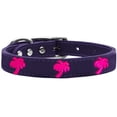 thumbnail image 2 of Pink Palm Tree Widget Genuine Leather Dog Collar Purple 12, 2 of 2