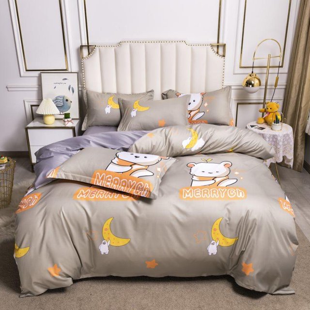 Set Seprai Noda Set Seprai Linen Klasik Set Seprai Samping AB Set Sarung Bantal Set Tempat Tidur