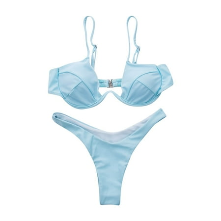 Women Bikini Set Swimsuit Padded Push-up Bra Triangle Swimwear Bathing Suit