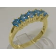 thumbnail image 2 of LBG British Made 9k Yellow Gold Real Blue Topaz Womens Eternity Ring - 33 size options - Size 5.5, 2 of 8