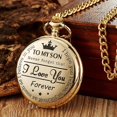 thumbnail image 3 of Pocket watch TO MY SON, Husband, GRANDPA engraved vintage quartz pocket watch pendant vintage pocket watch silver SON, 3 of 5