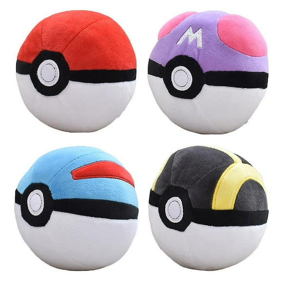 4pcs Pet Collection Ball - Master Ball - Great Ball - Ultra Ball Plush Toy