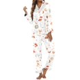 thumbnail image 5 of KKBOTIVE Valentine's Day Pajamas Set for Women - Floral Print Pajama Long Sleeve Comfortable Loungewear Sleepwear For Cozy Nights And Relaxing At Home Soft Breathable Fabric ( White-2 Size: S ), 5 of 5