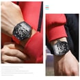 thumbnail image 4 of Reloj de Cuarzo Esqueleto Tonneau para Hombre, Correa de Silicona Impermeable Luminosa Estilo de Carreras, 4 of 5