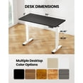 thumbnail image 3 of Height Adjustable Electric Standing Desk, Sit Stand up Desk, Memory Computer Home Office Desk with Two-Piece Desktop (White Legs with Black Tabletop, 48 * 24 Inch), 3 of 17