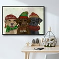 thumbnail image 5 of Christmas 3 Winter Labs - Framed Gallery Wrapped Holiday Canvas - 25 x 37 - Black Frame, 5 of 8