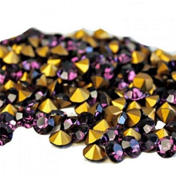 25 Amethyst Crystal 18mm Round Crystal No Backing