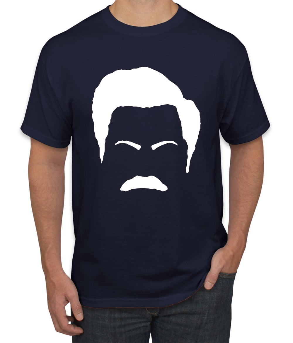 Ron Swanson Facial Features Mens Printed T-Shirt 