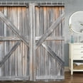thumbnail image 3 of Wooden Barn Door Shower Curtain, Rustic Wooden Garage Door Shower Curtain Vintage Wood Farmhouse Shower Curtain, Country Barn Door Shower Curtain with Hooks, 72X72 Inch, Grey, 3 of 3