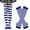 Navy, variant on Women's Arm Warmers and Leg Warmers Striped Thigh High Socks Fingerless Gloves Stockings Purple One Size