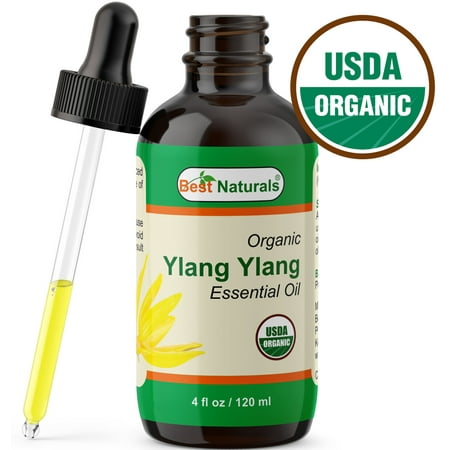 Ylang Ylang Oil Essential Best Naturals Certified Organic Ylang Ylang Essential Oil with Glass Dropper Ylang 4 FL OZ (120 ml) ()