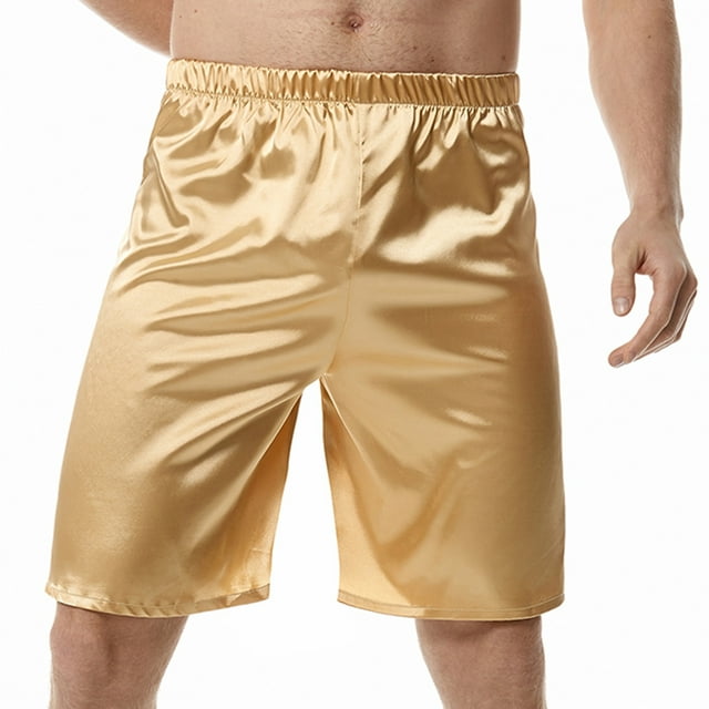 XFLWAM Mens Satin Shorts Sleepwear Satin Pajama Bottom Underwear Silk