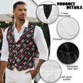 thumbnail image 6 of Yuyamidu Snowflake Men's V-Neck Suit Vests Size L Christmas Formal Slim Fit Business Dress Vest Waistcoat with 3 Pockets for Suit or Tuxedo, 6 of 7