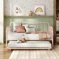 thumbnail image 3 of Furniture of America Wren Metal 2-Piece Twin Daybed with Trundle Set, Pink, 3 of 14