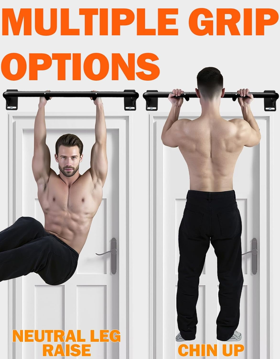 Heavy Duty Steel Construction Joist Mount Pull Up Bar, Wall Chin Up Bar Ceiling Mount for Beams, Home Gym Workout Equipment