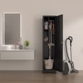 thumbnail image 5 of Broom Closet Storage Cabinet,65" H Slim Tool Cabinets with Locking Door and 2 Shelves,Utility Cabinet with Hanging Rod and Hooks for Home Office,Black, 5 of 8