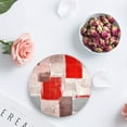 thumbnail image 4 of FMSHPON Geometric Abstract Oil Painting Style Red Set of 6 Round Coaster for Drinks, Absorbent Ceramic Stone Coasters Cup Mat with Cork Base for Home Kitchen Room Coffee Table Bar Decor, 4 of 6