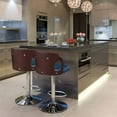 thumbnail image 2 of Lacoo Walnut Bentwood Bar Stools with PU Leather ,Blue,1 Piece, 2 of 6