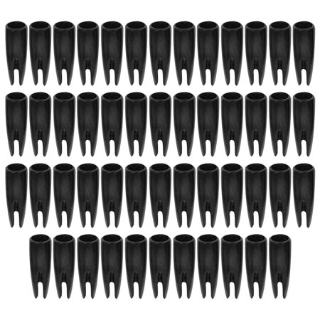 Pretyzoom 50Pcs Professional Black Plastic Arrow Nock Tail Protectors for Hunting Outdoors